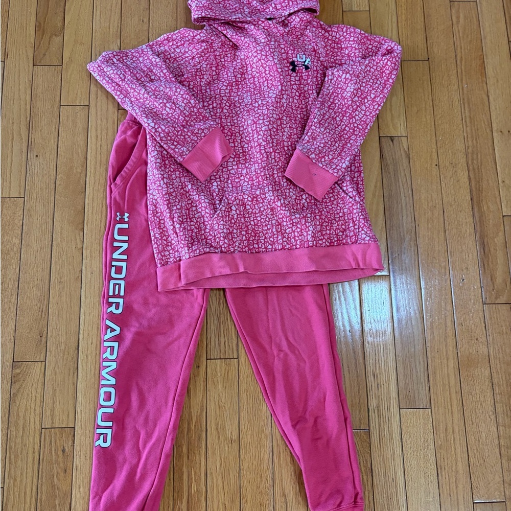 Under Armour Pink Patterned Hoodie and Leggings